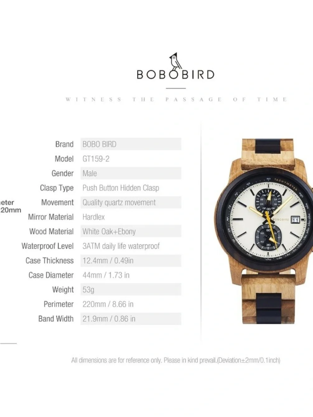 Men's Beige Analog Quartz Ultra-Light Luminous Chronograph Casual Wooden Watch